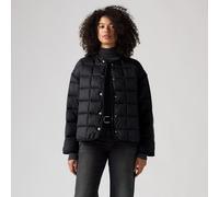 LEVI'S Chaqueta de plumas corta acolchada, con cuello redondo. Color Gris Oscuro