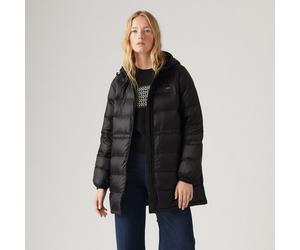 LEVI'S Chaqueta larga acolchada con capucha. Color Negro