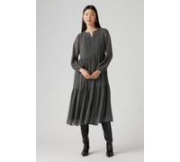 Levi's Cielo Georgette Dress Lino Geo Caviar Talla: M | Vestidos midi Outlet | Mujer |