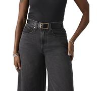 Levi's Cinturón de cuero para mujer, holgado, con tampón OTW, caviar, 80, Caviar, 80