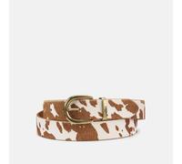 LEVI'S Cinturón estrecho de piel Phoebe. Color Marrón/Blanco