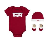 Levi's Classic Batwing Infant Hat Bodysuit Bootie Set 3pc Ll0019 Canastilla para bebés y niños pequeños Unisex bebé