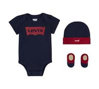 Levi's Classic batwing infant hat bodysuit bootie set 3pc Unisex bebé Azul (DRESS BLUES) 0-6 meses