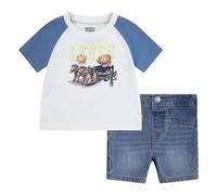 Levi's Conjunto de camiseta y pantalón corto para bebé niño Sbss241, Cloud Dancer, 24 meses
