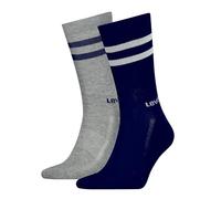 Levi's Crew Calcetines, Azul Marino/Gris, 43/46 (Pack de 2) Unisex