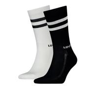 Levi's Crew Calcetines, Black/Blanco, 39/42 (Pack de 2) Unisex