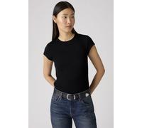 Levi's Mujer Camiseta Dry Goods Waffle Cap tee de canalé, Slim Fit, Negro (Anthracite Night), XL