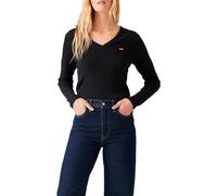 Levi's Essential Hm LS Vneck Camiseta, Caviar, L para Mujer