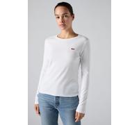 LEVI'S ® Camiseta 'Essential Housemark Long Sleeve Tee' rojo carmesí / blanco M rojo carmesí / blanco