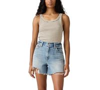 Levi's Essential Ribbed Tank T-Shirt, May Stripe Seedpearl, L Mujer