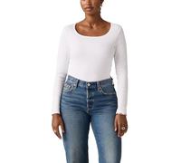 Levi's Essential Rib Slim Long Sleeve Camiseta, Blanco Brillante, XS Mujeres
