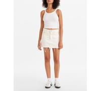 Levi's Falda vaquera corta con bajo deshilachado. Blanco 38 (28)
