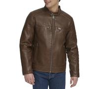 Levi's Faux Leather Racer Jacket Chaquetas de Cuero, Sillín con edredón, L Hombres
