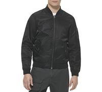 Levi's Flight Satin Ma-1 Bomber Chaqueta Varsity, Negro, L para Hombre