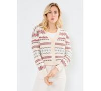 Chaqueta de punto abotonada con cuello de pico Mujer Talla M. Color Beige