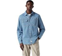 Levi's Hombre Camisa Casual Auburn Worker con Cuello francés, Relaxed Fit, Azul (Kapri Indigo Stripe), S