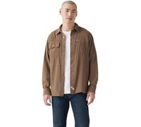 Levi's Hombre Camisa Casual Auburn Worker con Cuello francés, Relaxed Fit, Marrón (Hall Rain Drum Garme), XS