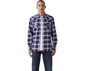 Levi's Hombre Camisa Western Barstow con Cuello francés, Regular Fit, Azul (Hawley Plaid Blue De), M