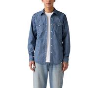Levi's Hombre Camisa Western de fit estándar Barstow Bjorn Geo Stripe Estate Blue Poplin Blue L