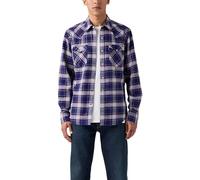Levi's Hombre Camisa Western de fit estándar Barstow Hawley Plaid Blue Depths Twill Blue L