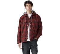 Levi's Hombre Cazadora Francisco Sherpa Flannel con cremallera, Standard Fit, Rojo (Colt Plaid Russet Br), L