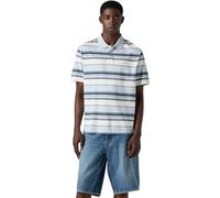 Levi's Hombre Polo de Manga Corta algodón, Relaxed Fit, Azul (Acacius Stripe Egret), XS