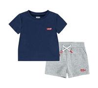 LEVI'S KIDS Conjunto camiseta y pantalón corto. Color azul oscuro/gris