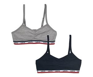 Levi's Kids LHG Sportwear Surplice Bra 4L0181 Sujetador para Niñas, Azul (A Cuadros), S
