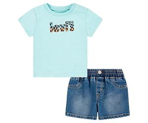 Levi's Kids Lvb core seasonal logo denim s Bebé-Niños, Turquoise pastel.