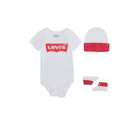 Levi's Classic batwing infant hat bodysuit bootie set 3pc Bebé-Niños Blanco (White) 6-12 meses