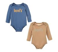 Levi's Kids Póster de Lhn para niño, 2 unidades, L/S, Bodysu en caja, horizonte azul, 6-12 meses