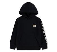 LEVI'S KIDS Sudadera con capucha, con texto estampado en una manga, de felpa. Color Negro