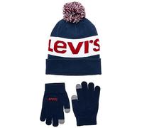 Levi's LAN Beanie and Glove Set 9A8550 Gorro, Azul Oscuro, Talla única Unisex Adulto