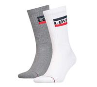 Levi's Levis 144ndl Regular Cut Sprtwr Logo 2p Calcetines, Multicolor (White/Grey 062), 43/46 (Talla del Fabricante: 043) para Hombre
