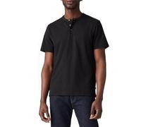 Levi's Camiseta de hombre de manga corta tipo henley. Negro XL