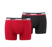 Levi's LEVIS MEN SPRTSWR LOGO BOXER BRIEF 2P, Multicolor (rojo/negro 786), S (Pack de 2) para Hombre