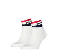Levi's Quarter Calcetines, Azul/Blanco/Rojo, 35/38 (Pack de 2) Unisex
