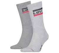 Levi's Crew Sock, Gris (Grey Combo), 43 (Pack de 2) Unisex Adulto