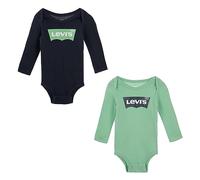 Levi's Lhn Ls 2Pk Batwing Bodysuit Se, conjuntos Bebé-Niñas, Verde (Prado), 0-6 meses