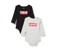 Levi's Lhn Ls 2Pk Batwing Bodysuit Se, conjuntos Unisex bebé, Gris (Gris Brezo), 6-12 meses