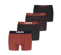 Levi's Logo All Over Print Organic Cotton Calzoncillos Tipo bóxer, Black/Red, XXL (Pack de 4) de los Hombres