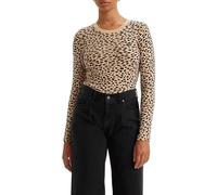 Levi's Long-sleeve Baby Tee, Camiseta Mujer, New Stella Leopard Almond Buff, XXS