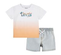 Levi's LVB BEACH LOGO TEE & SHORT SET 6EK238, Trajes coordinados Bebé-Niños, Bright White, 18 Months