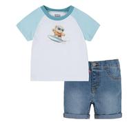 Levi's LVB Surfing Bear tee & Short 6EK240 Trajes coordinados, Bright White, 9 Months para Bebés