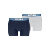 LEVIS Melange Waistband Organic Cotton Bóxer, Blue Combo, S (Pack de 2) de los Hombres