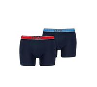 Levi's Algodón orgánico Colleagic Calzoncillos Boxeadores, Navy Red Combo, S (Pack de 2) Hombres