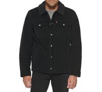 Levi's Men's Corduroy Sherpa Lined Trucker Jacket, Black, Medium