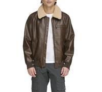 Levi's Men's Faux Leather Aviator Bomber Jacket with Sherpa Collar Chaqueta, marrón, M para Hombre