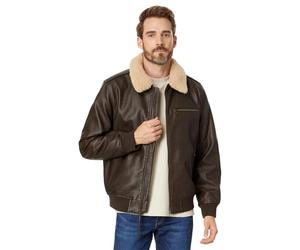 Levi's Men's Faux Leather Aviator Bomber Jacket with Sherpa Collar Chaqueta, marrón, XL para Hombre