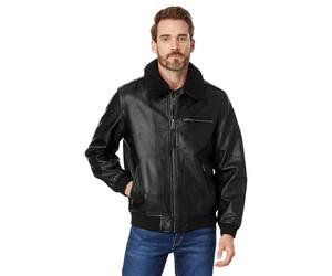 Levi's Men's Faux Leather Aviator Bomber Jacket with Sherpa Collar Chaqueta, Negro, M para Hombre